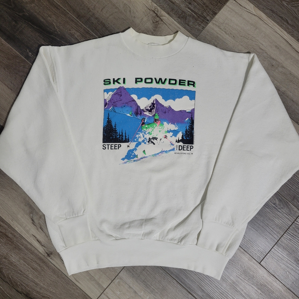 Vintage Ski Graphic Sweatshirt – Revelstoke, BC Size XL, Made in Canada